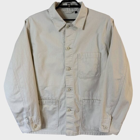 Uniqlo Other - UNIQLO Denim Utility Chore Jacket Off-White Men's Large Military Field Button-Up